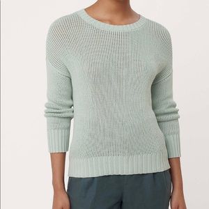 LOFT elliptical hem sweater aqua grey